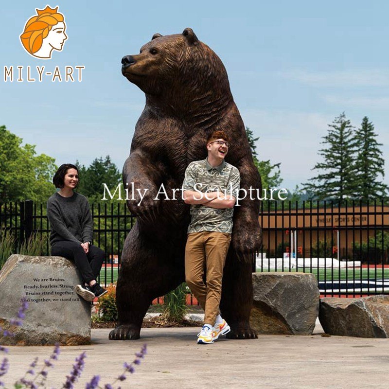 Large Bronze Grizzly Bear Statue for Sale (2)