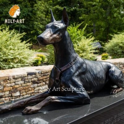 life size lifelike bronze doberman statue for garden decor mlbs 184