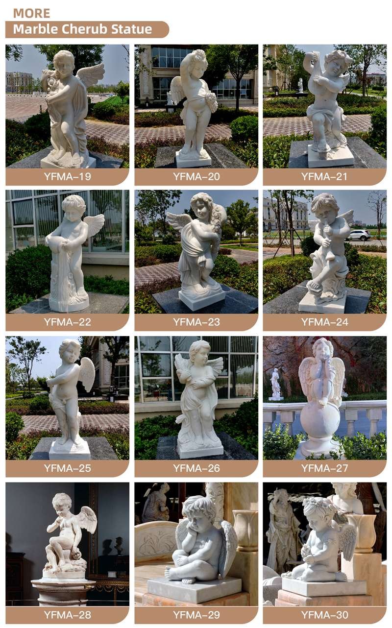 decorative marble four seasons god garden cherub sculptures