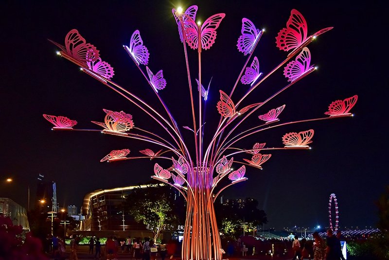 large outdoor butterfly tree landscape sculptures manufacturer mlss 126