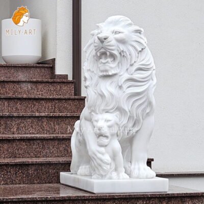 custom marble lion statue mother and baby mlms 275