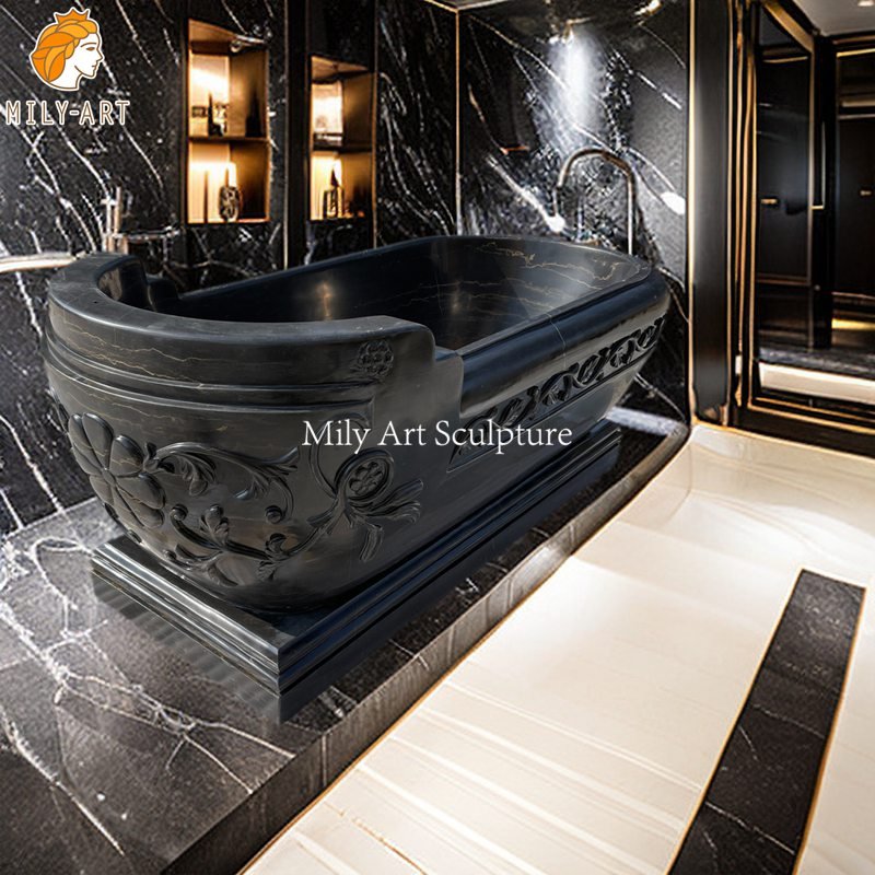 high quality freestanding black marble tub for sale mlms 276