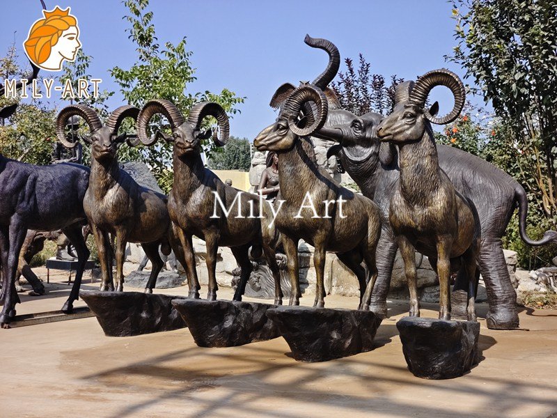 outdoor life size bronze ram sculpture supplier mlbs 195