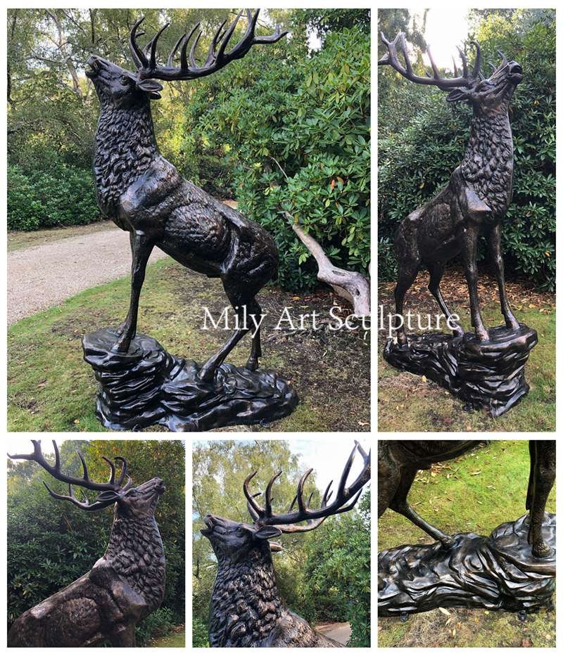 bronze-stag-sculpture-details