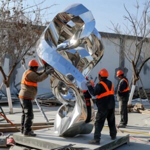 clean the stainless steel sculpture 2