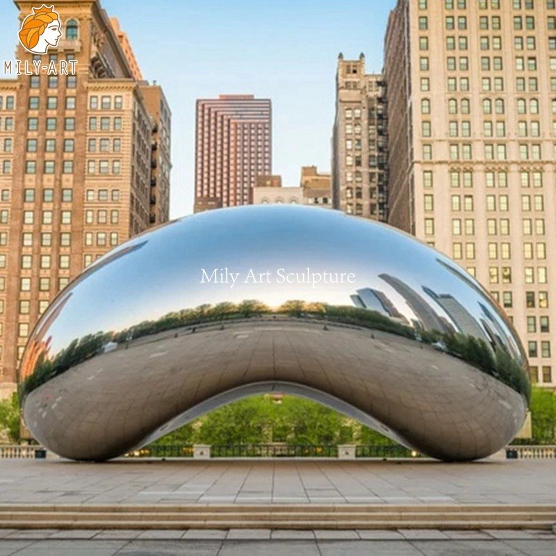 modern-polished-stainless-steel-bean-sculpture-1