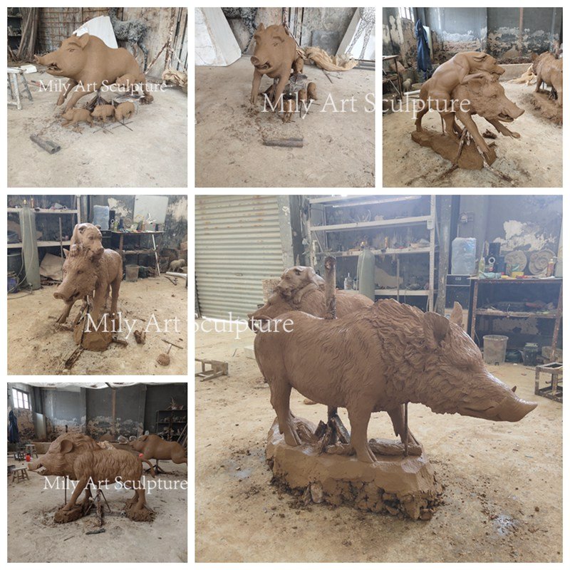 wild-boar-sculpture-realistic-clay-models