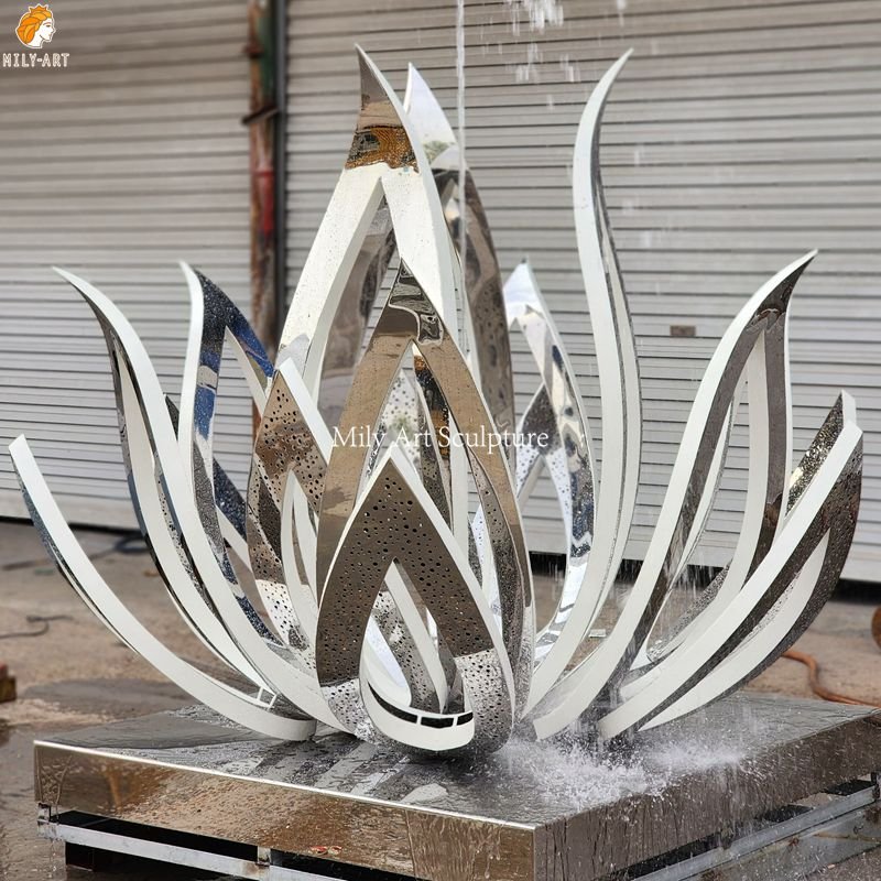 abstract-stainless-steel-lotus-flower-water-fountain-1