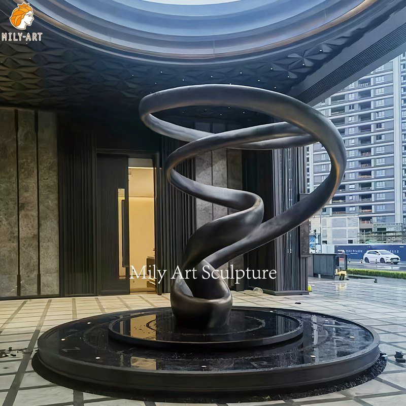 Bespoke Large Black Metal Sculpture for Hotel Lobby