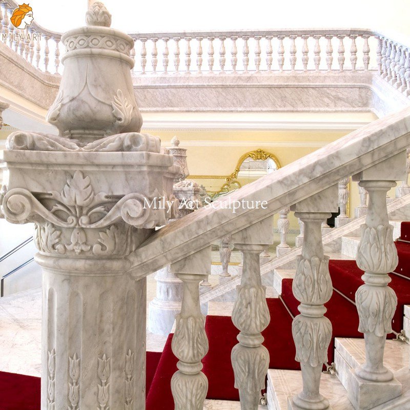 High Quality Marble Balusters with Flower Decor (1)