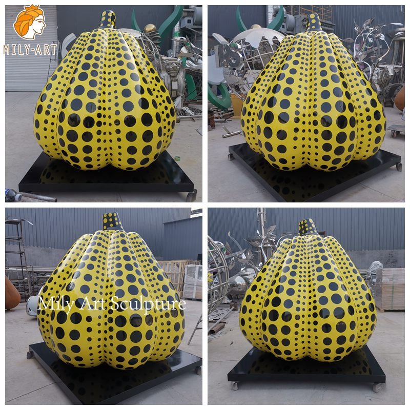 Large Metal Pumpkin Sculpture in Mily factory