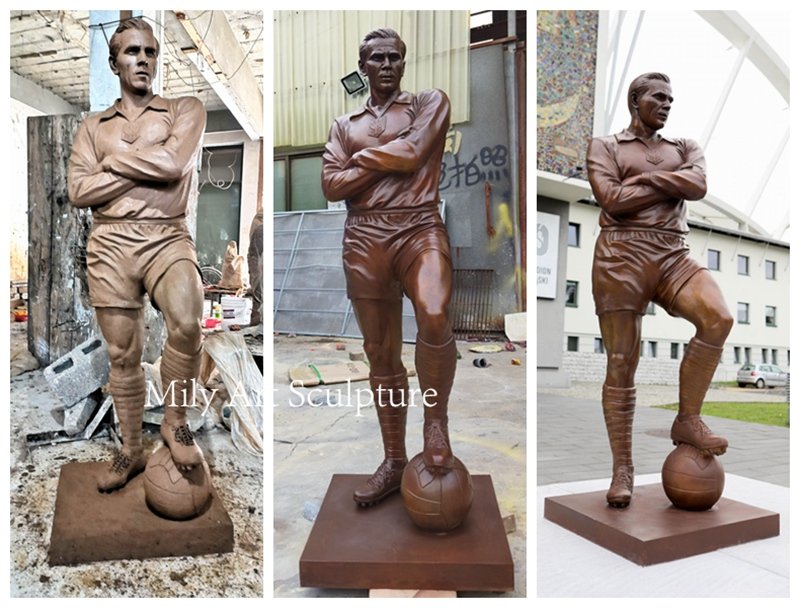 Polish football player Gerard Cieślik Sculpture Display