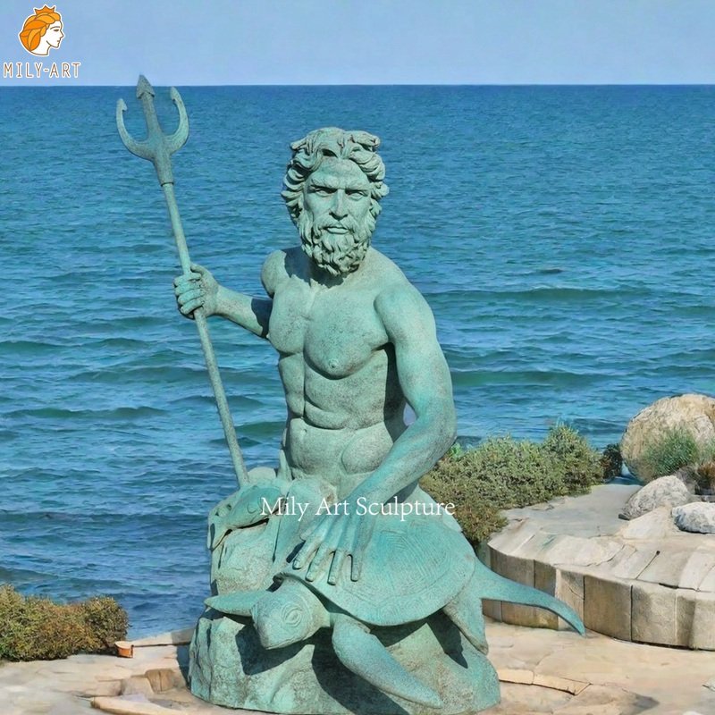 Life Size Bronze Poseidon Sculpture