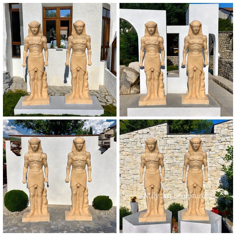 Life Size Marble Egyptian Sculpture Application Scenes