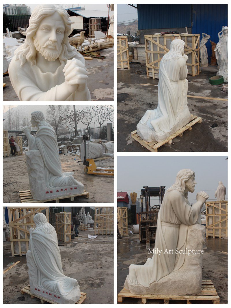 Marble Jesus Praying Statue Details