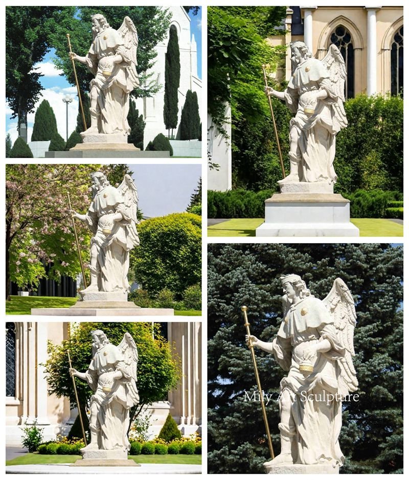 Marble Statue of Archangel Saint Raphael Application Scenes