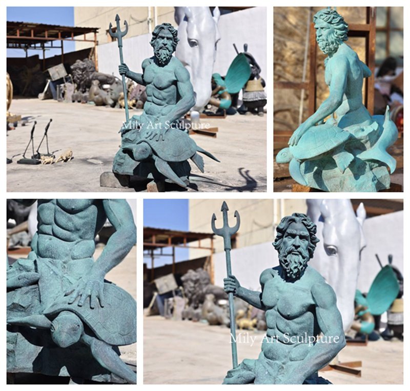 Mily Factory Bronze Poseidon Statue Display