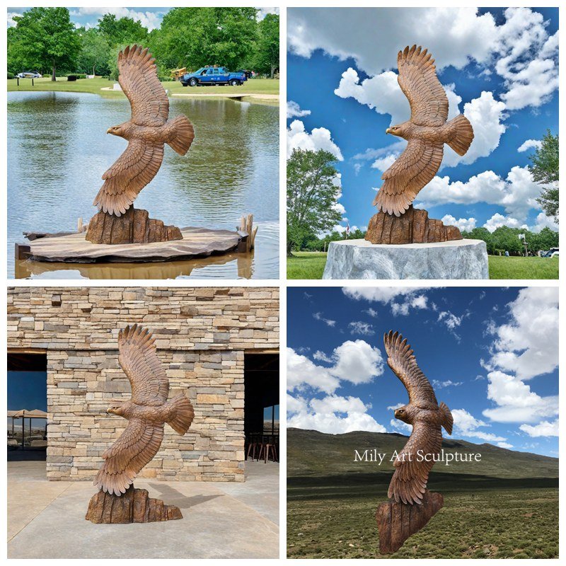 Bronze American Bald Eagle Statues Application Scenes