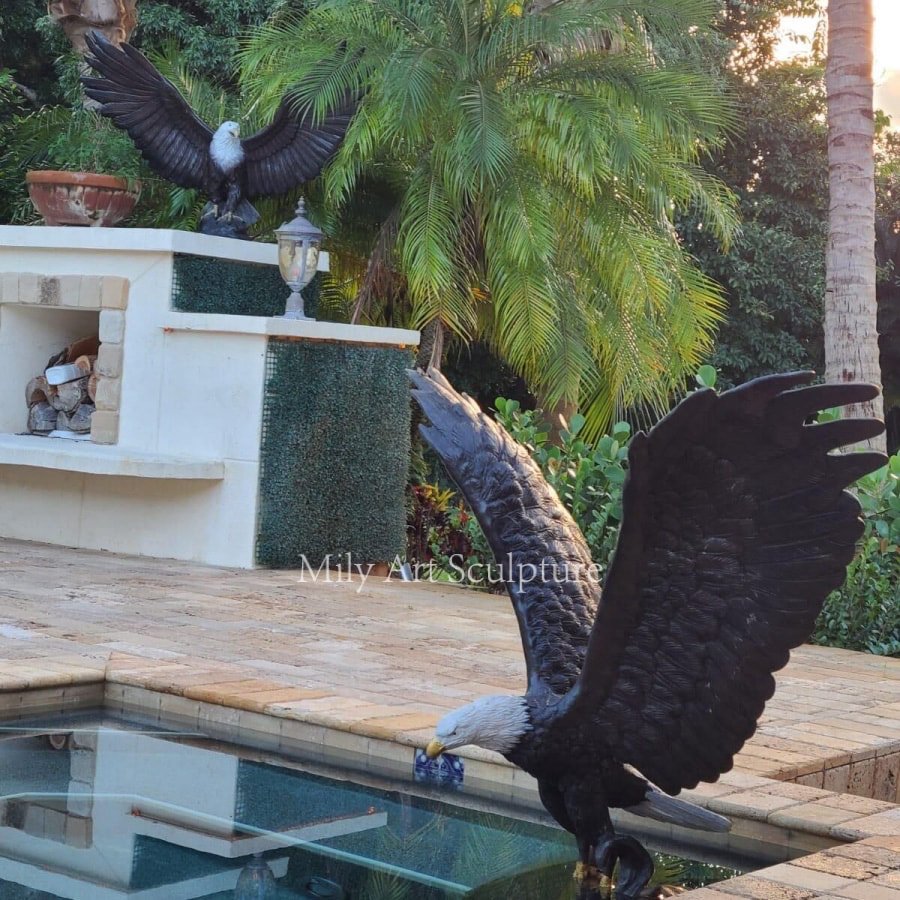 bronze eagle statues