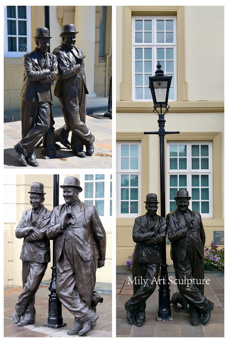 Bronze Laurel and Hardy Statues Details