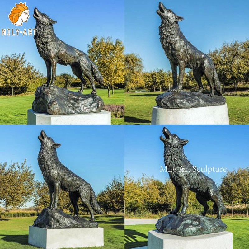 Bronze Wolf Statue Details 