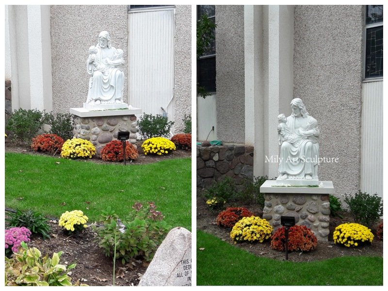 Catholic church marble Jesus and Children sculpture feedback