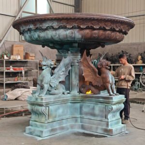 restore color and shine on an old bronze or brass statue