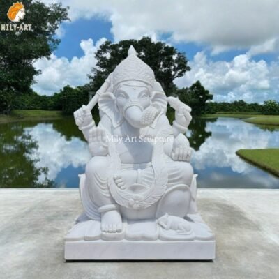 White Big Size Marble Ganesh Statue