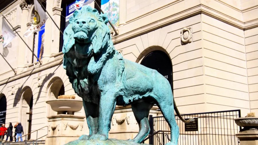 chicago art institute lions