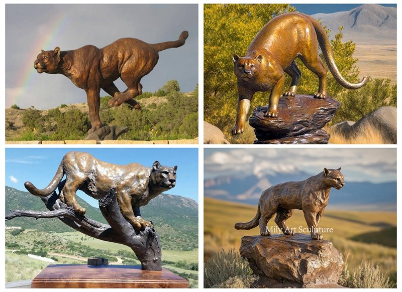 more styles of the bronze mountain lion statues