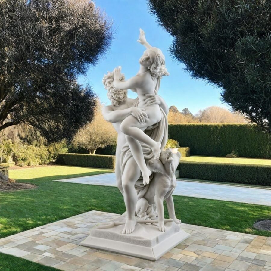 outdoor marble bernini pluto and persephone statue