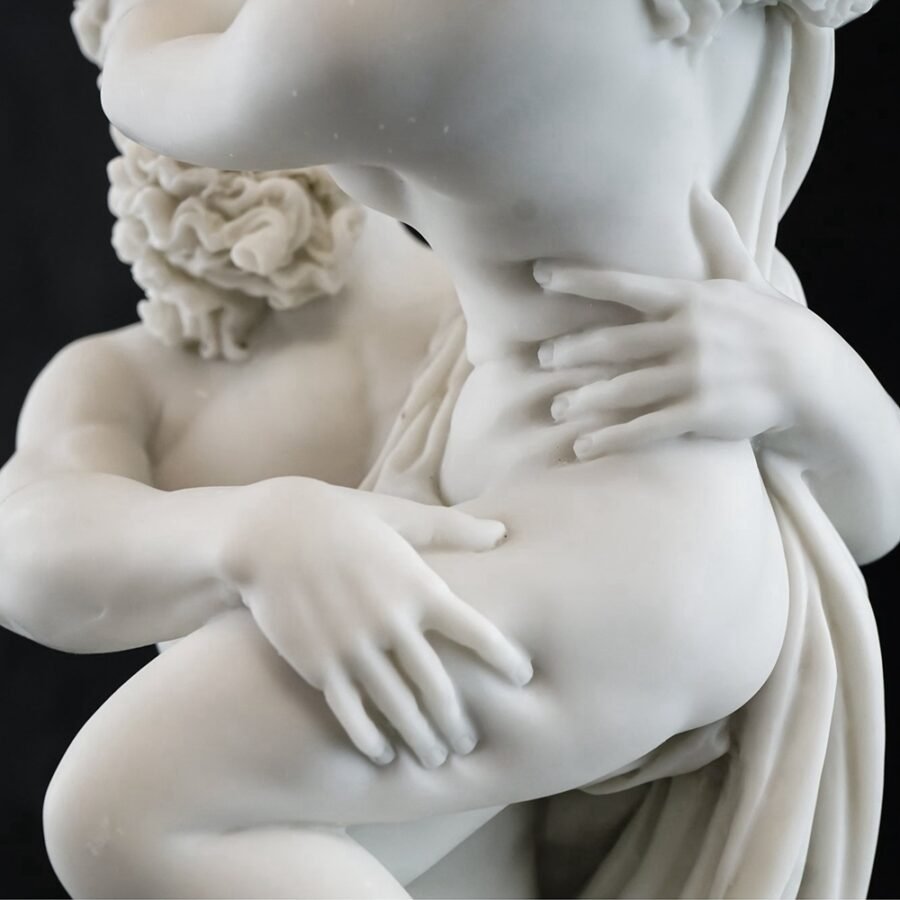 white marble bernini pluto and persephone statue detail