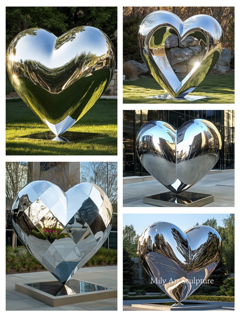 Heart Shaped Stainless Steel Sculpture Application Scenes