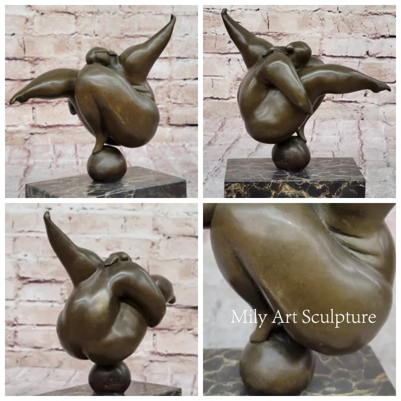 another style of bronze fat lady sculpture