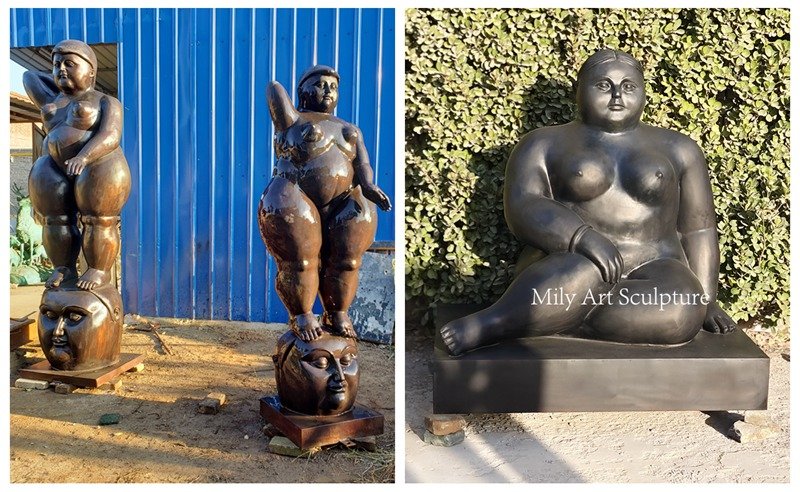 bronze fat woman sculpture from the Mily factory