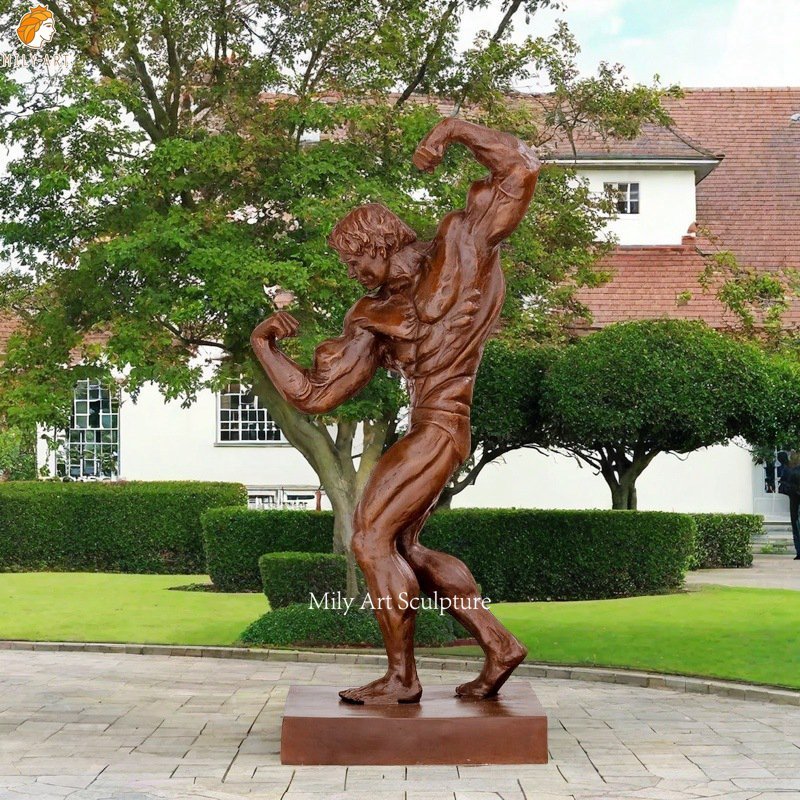 Custom Famous Bronze Bodybuilder Statue for Outdoor Decor