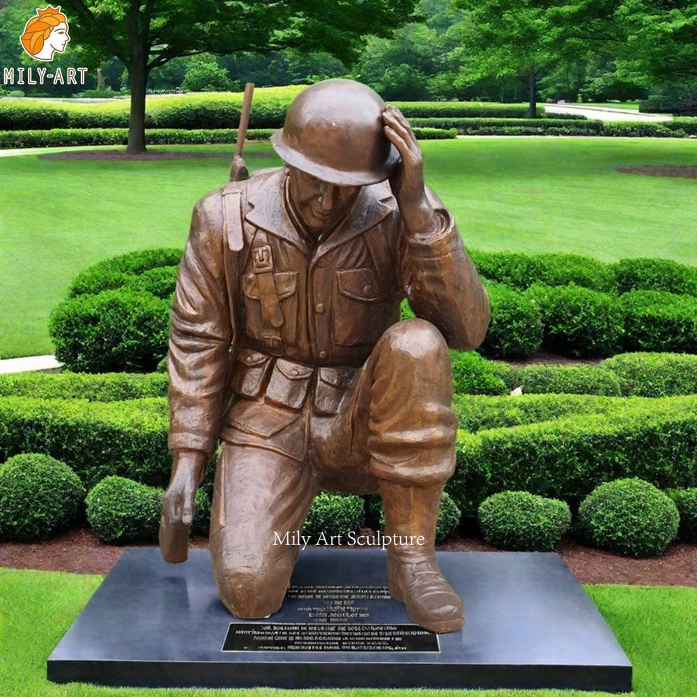 Outdoor Bronze Fallen Soldier War Memorial Sculpture