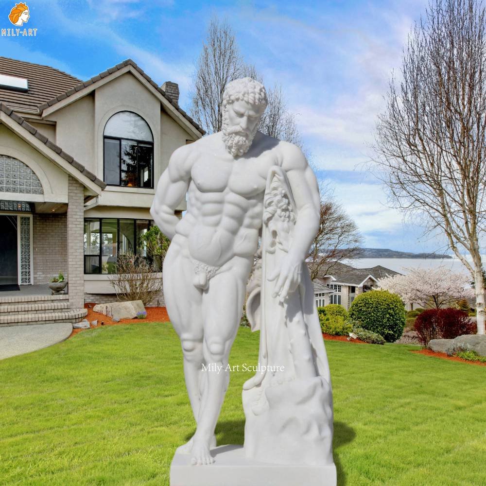 Greek Famous Marble Hercules Farnese Statue for Yard Decor