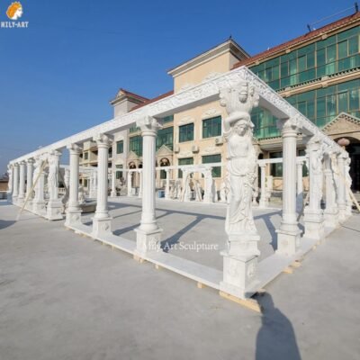 Large Rectangular Marble Gazebo Side View