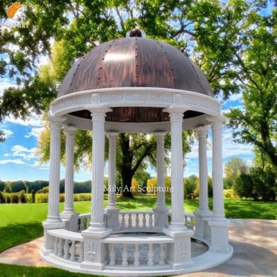 Outdoor Greek Style Marble Column Dome Gazebo for Wedding Events