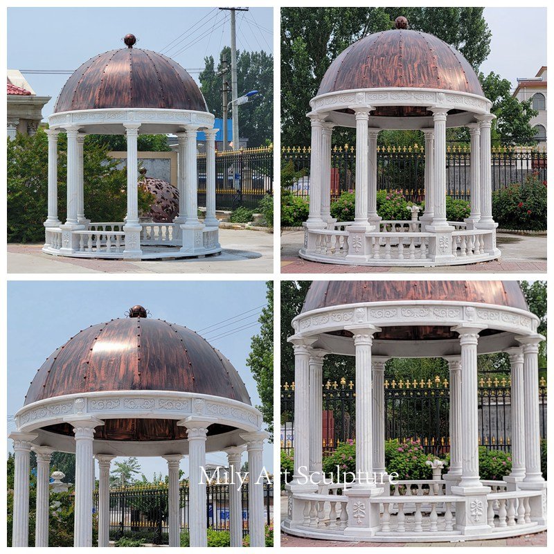 Outdoor Greek Style Marble Column Dome Gazebo Details